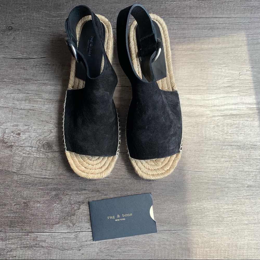 Rag & Bone Calla Suede Wedge Espadrille Sandal us size 8.5 - Picture 4 of 9